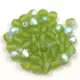 Czech Firepolished Round Glass Bead - Light Olive Matt AB - 4mm