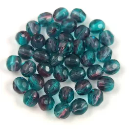   Czech Firepolished Round Glass Bead - Capri Amethyst Blend - 4mm