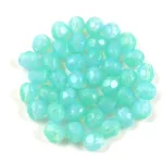 Czech Firepolished Round Glass Bead - Opal Aqua Blend - 4mm