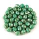 Czech Firepolished Round Glass Bead - turquoise-picasso (picasso)-4mm