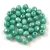 Czech Firepolished Round Glass Beads - Turquoise Green Silver Travertine - 4mm