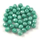 Czech Firepolished Round Glass Beads - Turquoise Green Silver Travertine - 4mm