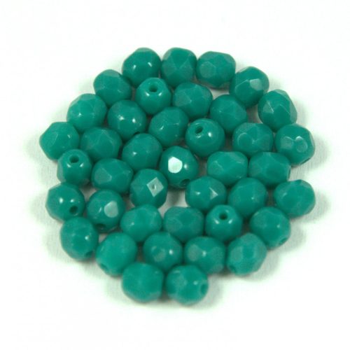 Czech Firepolished Round Glass Beads - dark green - 4mm