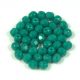 Czech Firepolished Round Glass Beads - dark green - 4mm