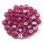 Czech Firepolished Round Glass Bead - pink opal ab-4mm