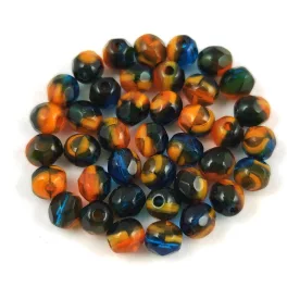  Czech Firepolished Round Glass Bead - Opal Sunflower Capri Blend - 4 mm