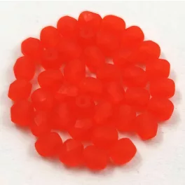 Czech Firepolished Round Glass Bead - opal orange-4mm