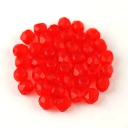 Czech Firepolished Round Glass Bead - Orange - 4mm