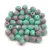 Czech Firepolished Round Glass Bead - opaque turquoise-pink-4mm
