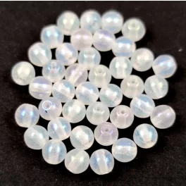 Czech Pressed Round Glass Bead - Crystal Iris - 4mm