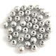 Czech Pressed Round Glass Bead - silver -4mm