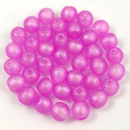   Czech Pressed Round Glass Bead - Crystal Matt Violet Blend - 4mm