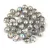 Czech Pressed Round Glass Bead - Crystal Silver Rainbow - 4mm