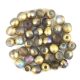 Czech Pressed Round Glass Bead - Crystal Etched Golden Rainbow - 4mm