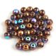 Czech Pressed Round Glass Bead - Crystal Glittery Bronze - 4mm