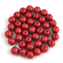 Czech Pressed Round Glass Bead - lavared - 4mm