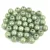 Czech Pressed Round Glass Bead - Alabaster Green Gray Marble - 4mm