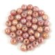 Czech Pressed Round Glass Bead - Alabaster Pink Bronze Luster - 4mm