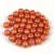 Czech Pressed Round Glass Bead - Gold Shine Orange - 4mm