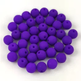 Czech Pressed Round Glass Bead - Silk Satin Purple - 4mm