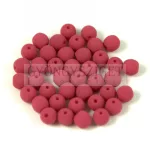 Czech Pressed Round Glass Bead - Silk Satin Dark Red - 4mm