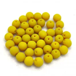 Czech Pressed Round Glass Bead - Silk Satin Olive - 4mm