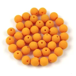 Czech Pressed Round Glass Bead - Silk Satin Orange - 4mm