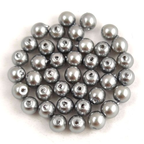Czech imitation pearl - Gray - 4mm