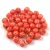 Czech Pressed Round Glass Bead - Alabaster Travertin Orange Spotted - 4mm