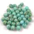 Czech Pressed Round Glass Bead - Alabaster Travertin Turquoise Blue Spotted - 4mm