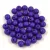 Czech Pressed Round Glass Bead -  White Opal Bright Purple Matte - 4mm