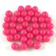 Czech Pressed Round Glass Bead -  Alabaster Vivid Pink - 4mm
