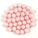 Czech Pressed Round Glass Bead - Milky Light Pink - 4mm