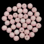 Czech Pressed Round Glass Bead - Milky Light Pink - 4mm
