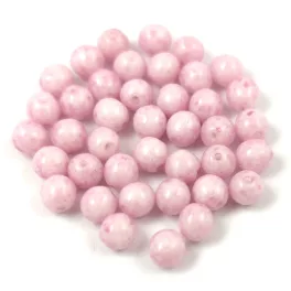 Czech Pressed Round Glass Bead -  Milky Light Amethyst - 4mm