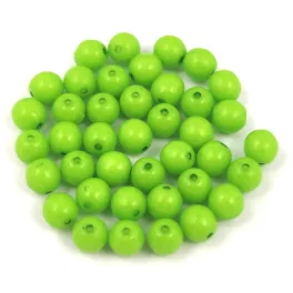 Czech Pressed Round Glass Bead -  Alabaster Vivid Lime - 4mm