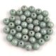 Czech Pressed Round Glass Bead - White Green Luster - 4mm