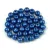 Czech Pressed Round Glass Bead - saturated metallic navy peony - 4mm