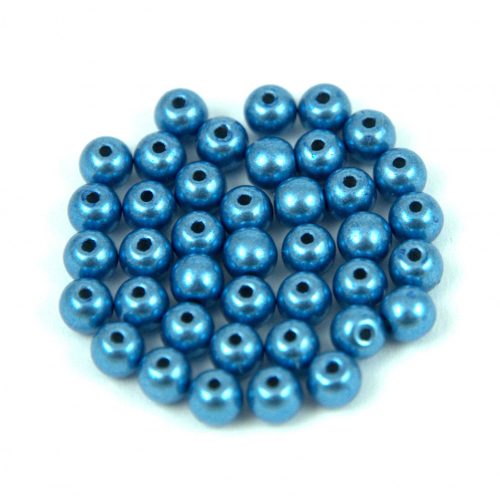 Cseh préselt golyó gyöngy - saturated metallic little boy blue - 4mm