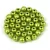 Czech Pressed Round Glass Bead - saturated metallic lime punch - 4mm