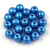 Czech Pressed Round Glass Bead - Saturated Metallic Nebulas Blue - 4mm