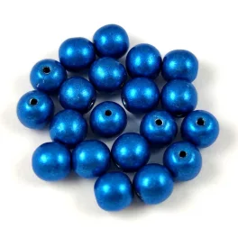   Czech Pressed Round Glass Bead - Saturated Metallic Galaxy Blue - 4mm