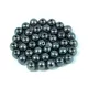 Czech Pressed Round Glass Bead - gunmetal - 4mm