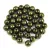 Czech Pressed Round Glass Bead - metallic green - 4mm