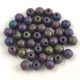 Czech Pressed Round Glass Bead - Metallic Matte Purple Iris - 4mm