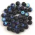 Czech Pressed Round Glass Bead - Jet Matt AB - 4mm