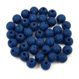Czech Pressed Round Glass Bead - Jet Matt Milky Blue - 4mm
