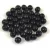 Czech Pressed Round Glass Bead - Opaque Jet - 4mm