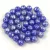 Czech Pressed Round Glass Bead - Cobalt Silver Splash - 4mm
