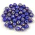 Czech Pressed Round Glass Bead - Cobalt Gold Splash - 4mm
